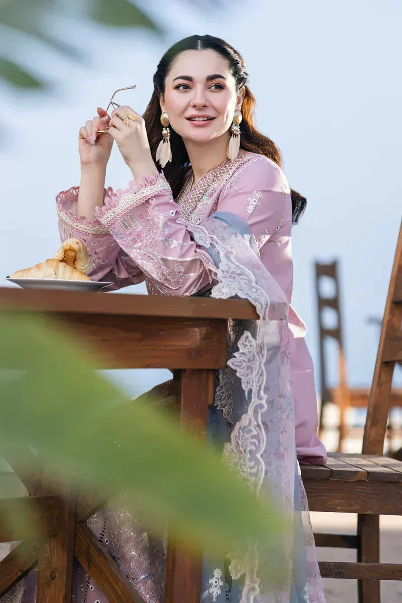 Qalamkar Sahil Kinare Luxury Lawn Lilac Lawn – view 3 – Poshaq