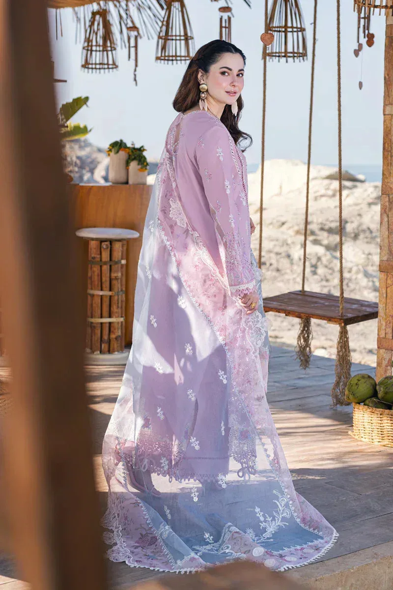 Qalamkar Sahil Kinare Luxury Lawn Lilac Lawn – view 4 – Poshaq
