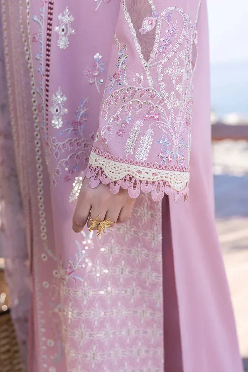 Qalamkar Sahil Kinare Luxury Lawn Lilac Lawn – view 5 – Poshaq
