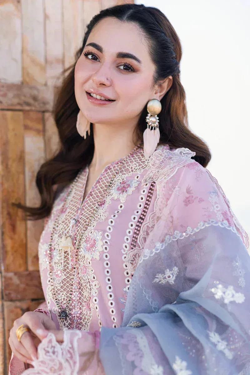 Qalamkar Sahil Kinare Luxury Lawn Lilac Lawn – view 6 – Poshaq