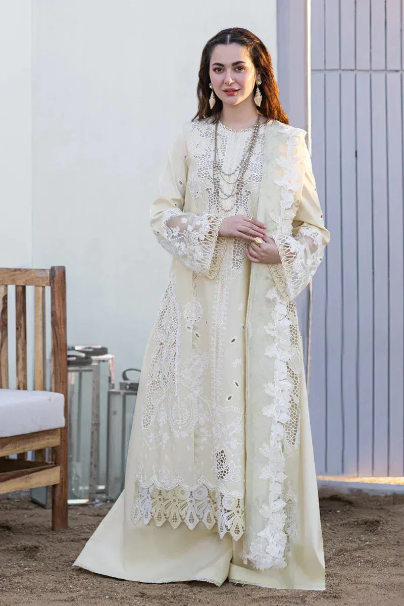 Qalamkar Sahil Kinare Luxury Lawn Yellow Lawn – view 1 – Poshaq