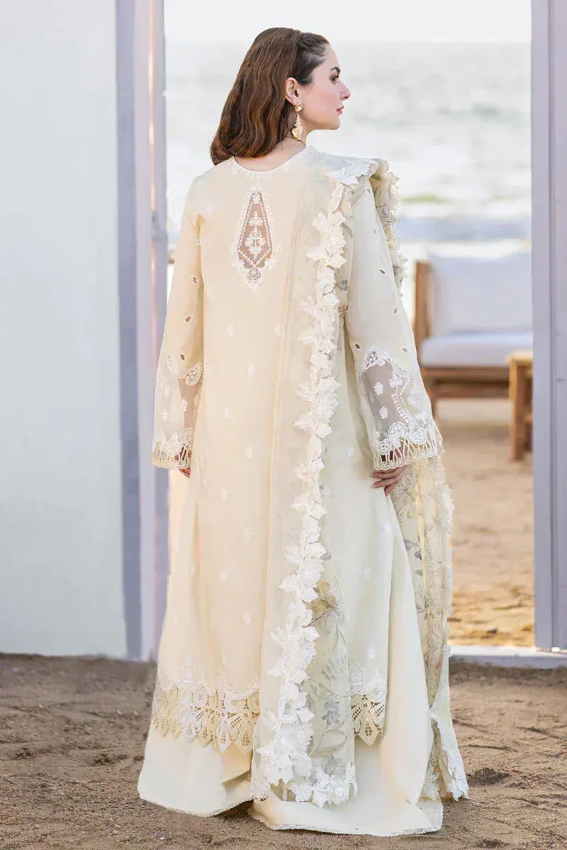 Qalamkar Sahil Kinare Luxury Lawn Yellow Lawn – view 2 – Poshaq