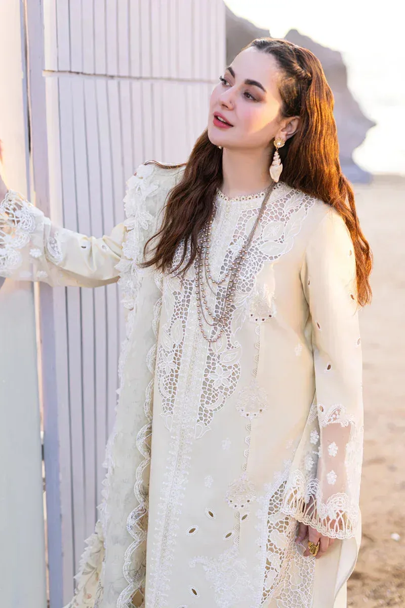 Qalamkar Sahil Kinare Luxury Lawn Yellow Lawn – view 3 – Poshaq