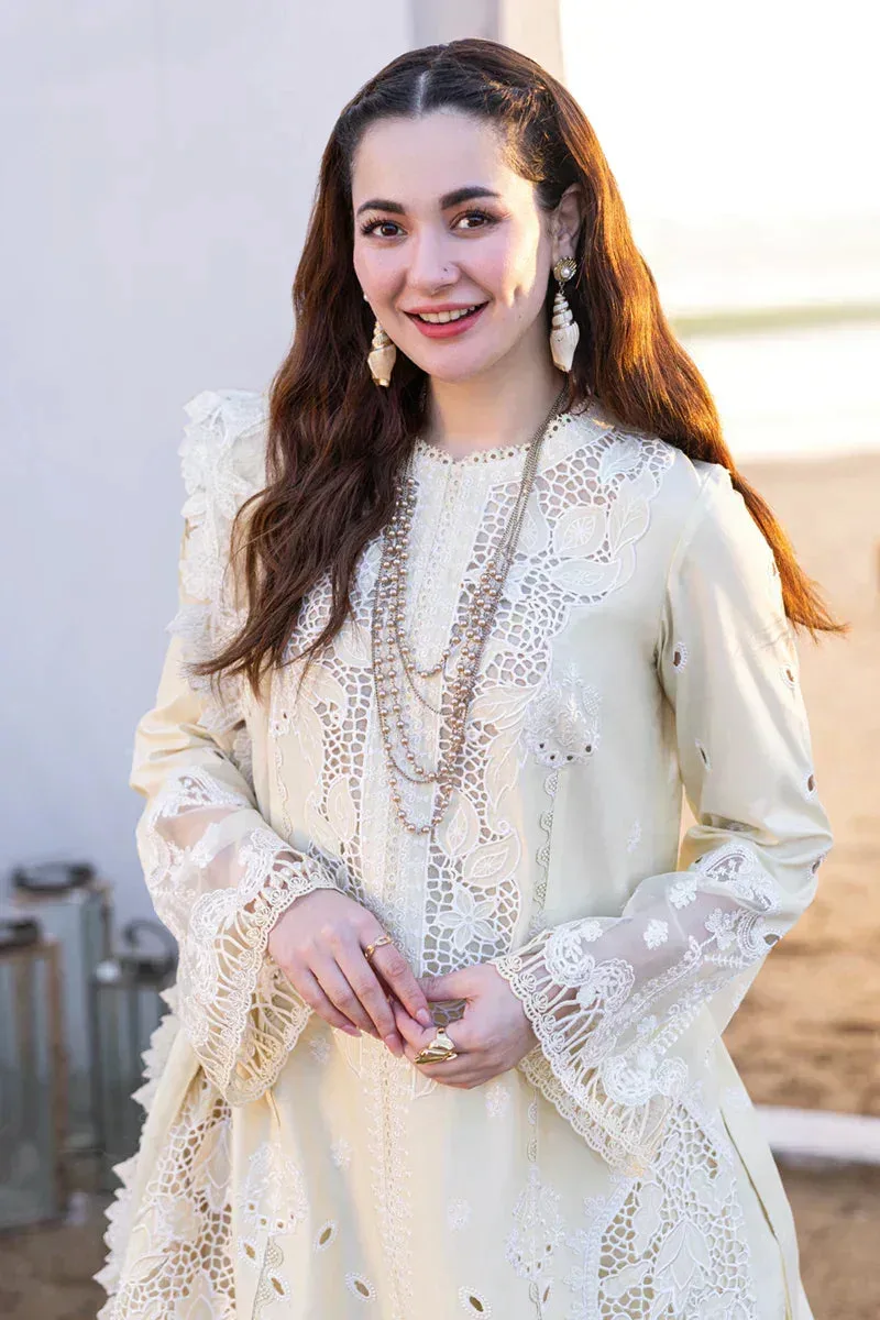 Qalamkar Sahil Kinare Luxury Lawn Yellow Lawn – view 4 – Poshaq