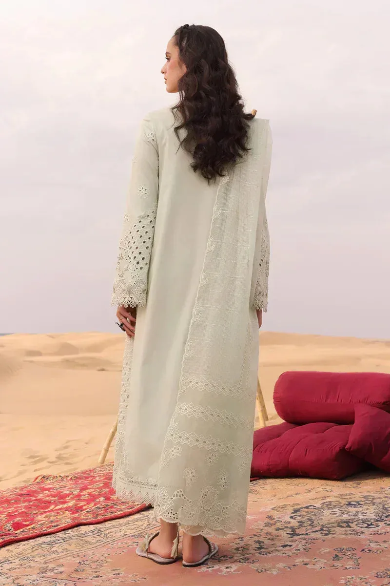 Qalamkar Chikankari Eid Edit 24 Ivory Jacquard – view 2 – Poshaq