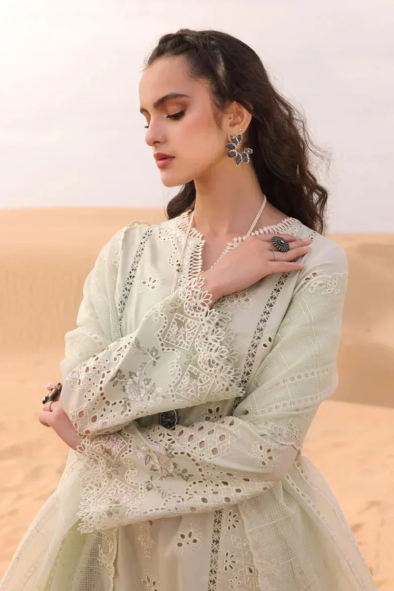 Qalamkar Chikankari Eid Edit 24 Ivory Jacquard – view 3 – Poshaq