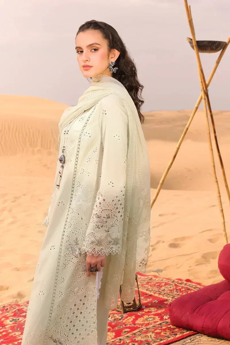 Qalamkar Chikankari Eid Edit 24 Ivory Jacquard – view 5 – Poshaq