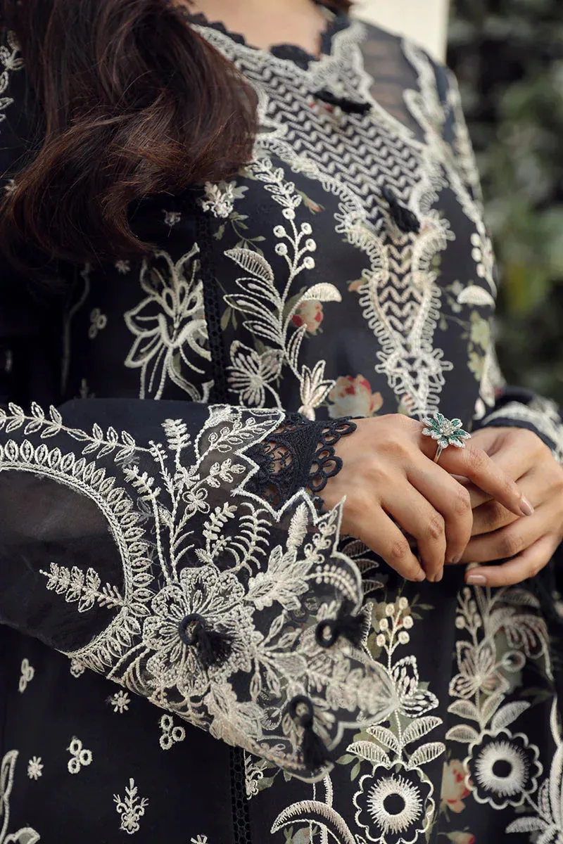 Qalamkar Festive Lawn 2024 Black Jacquard – view 3 – Poshaq
