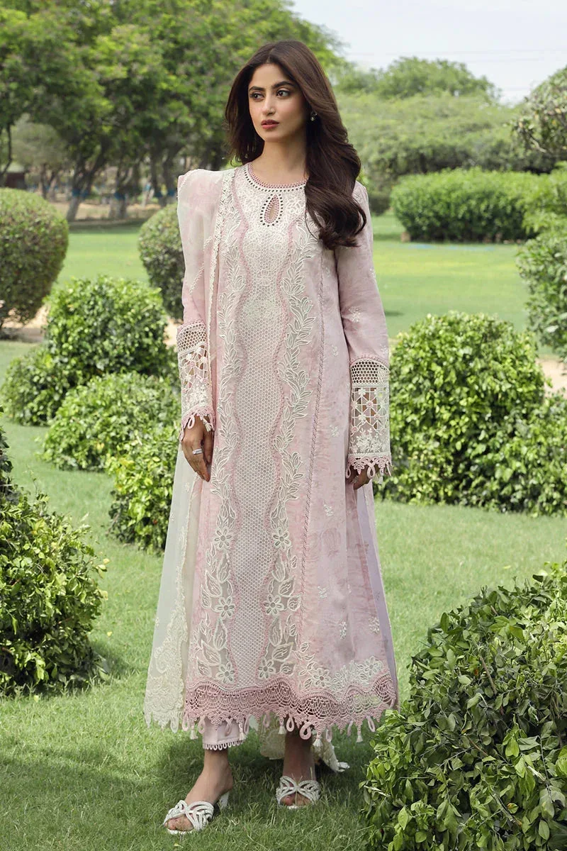 Qalamkar Festive Lawn 2024 Pink Organza – view 1 – Poshaq