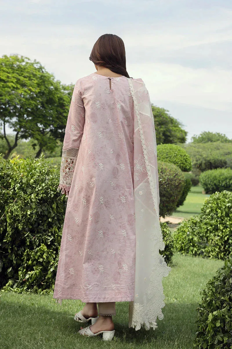 Qalamkar Festive Lawn 2024 Pink Organza – view 2 – Poshaq