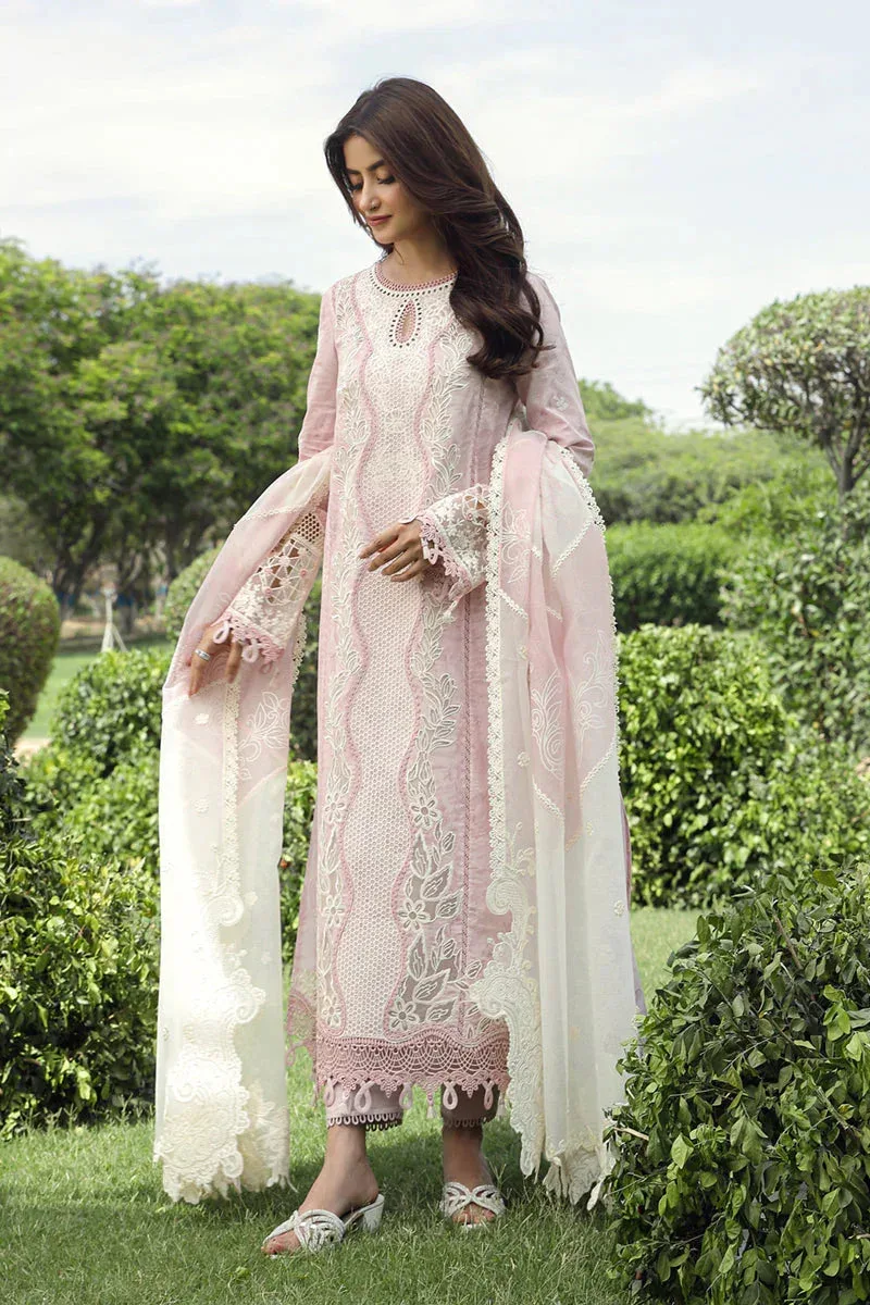 Qalamkar Festive Lawn 2024 Pink Organza – view 5 – Poshaq