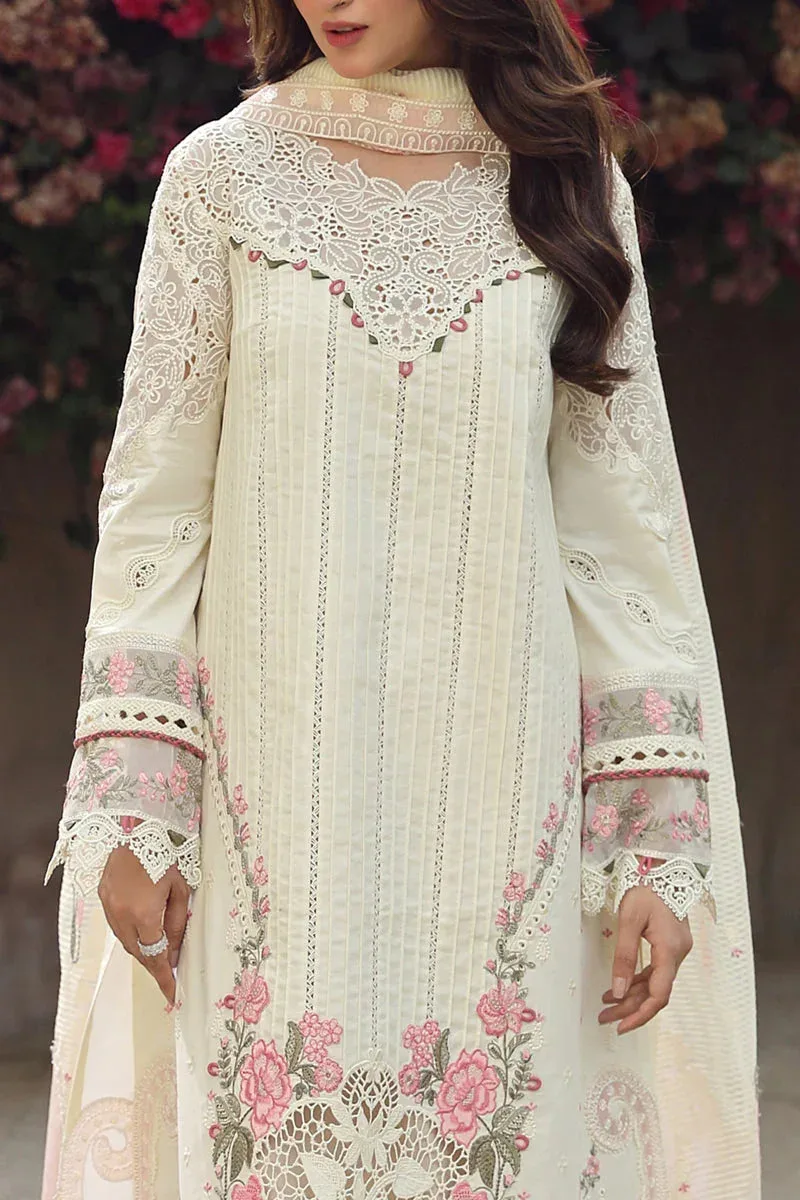 Qalamkar Festive Lawn 2024 Ivory Jacquard – view 3 – Poshaq