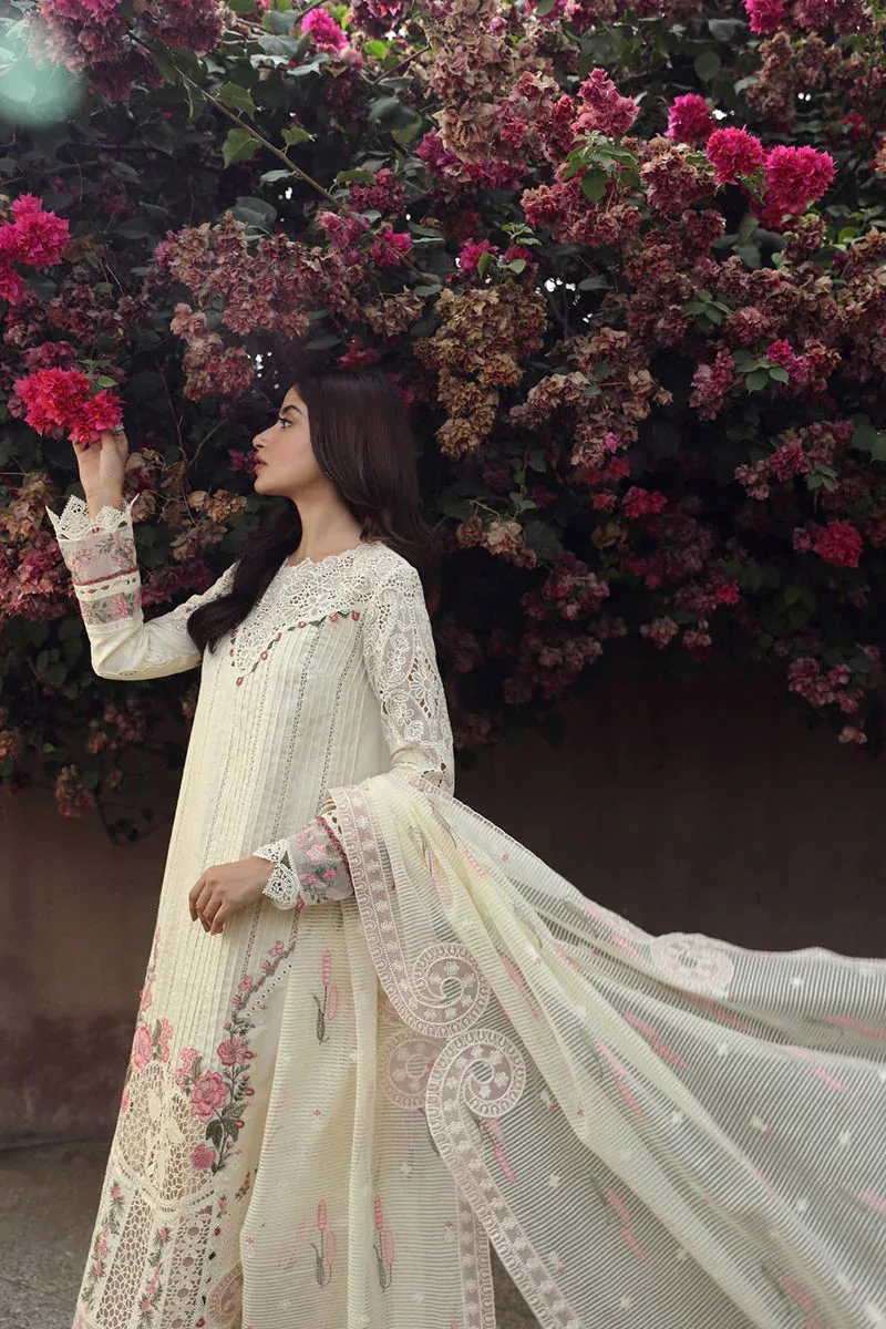 Qalamkar Festive Lawn 2024 Ivory Jacquard – view 4 – Poshaq