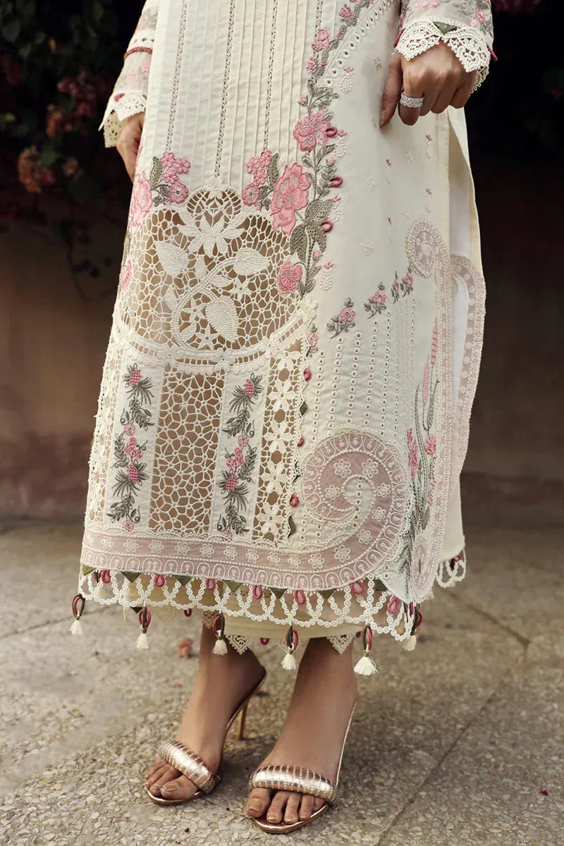 Qalamkar Festive Lawn 2024 Ivory Jacquard – view 5 – Poshaq