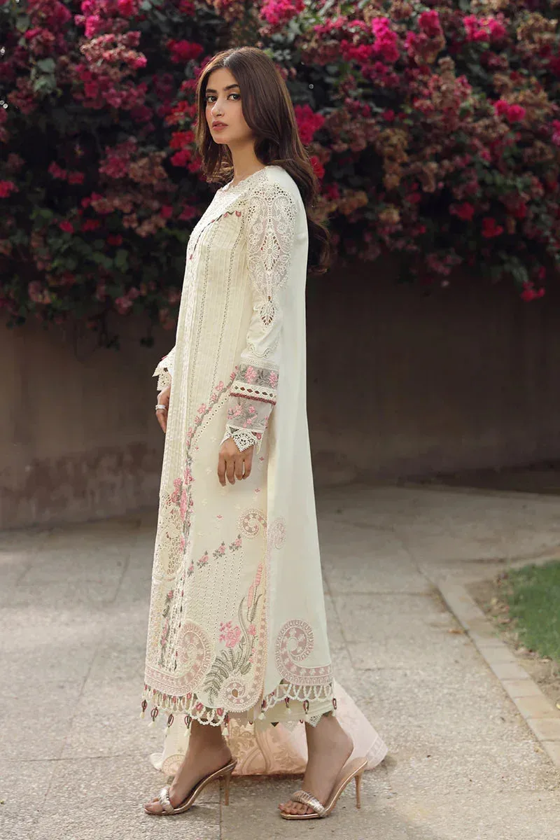 Qalamkar Festive Lawn 2024 Ivory Jacquard – view 6 – Poshaq