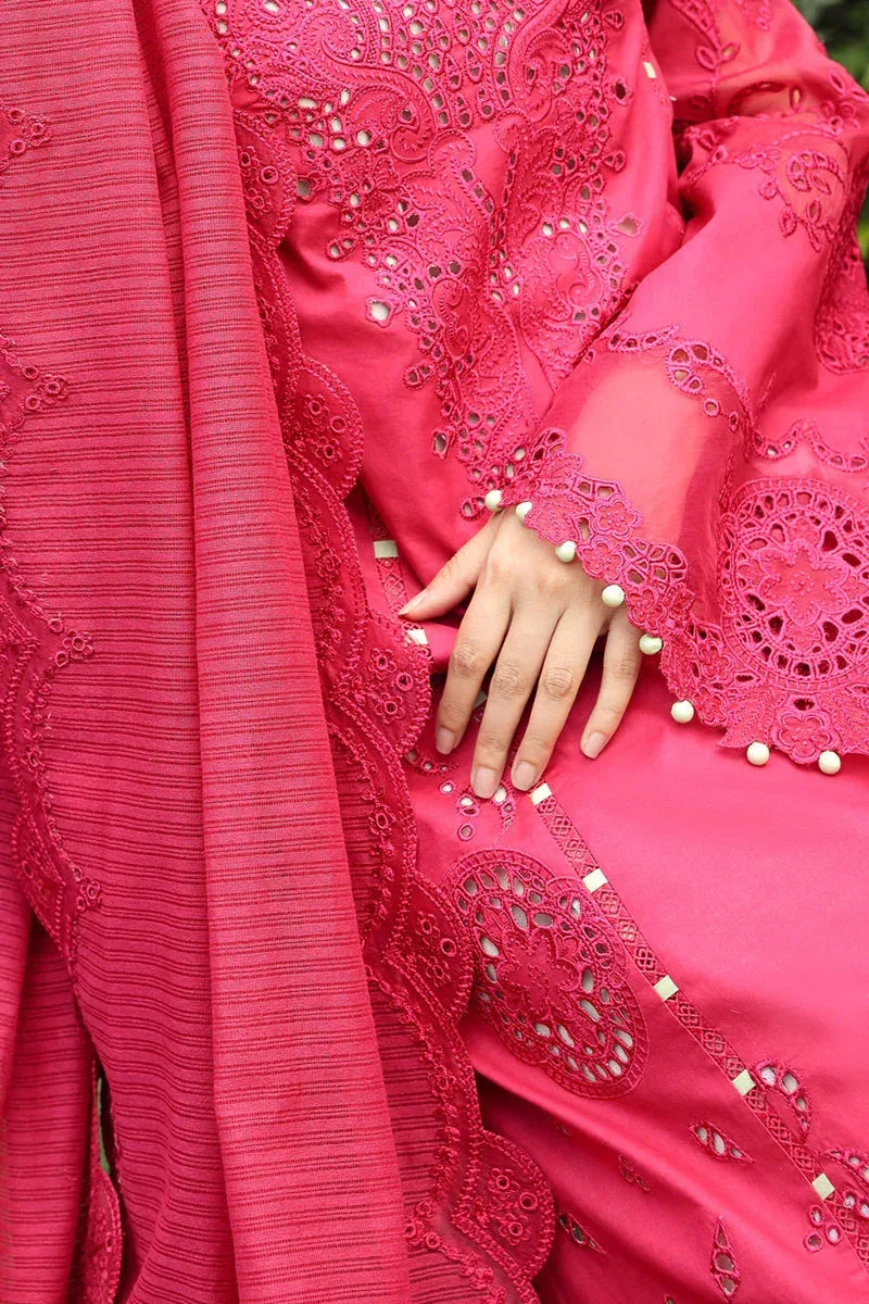 Qalamkar Festive Lawn 2024 Red Jacquard – view 3 – Poshaq