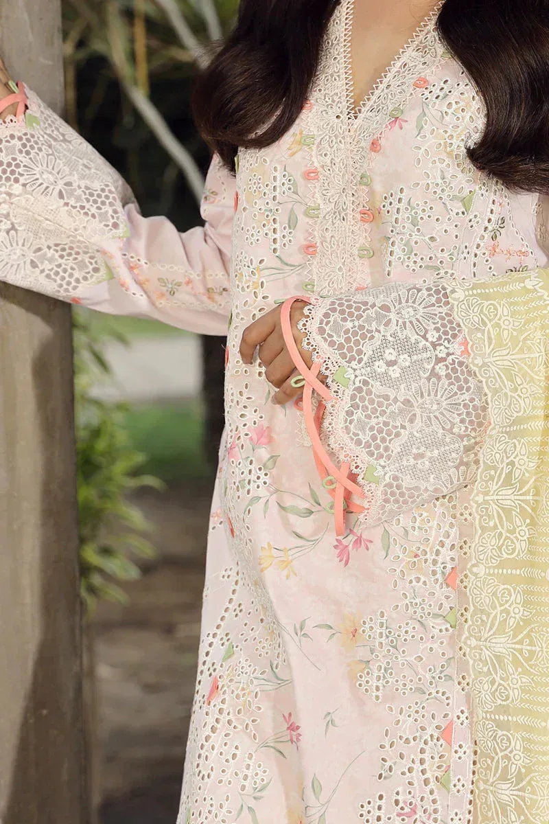 Qalamkar Festive Lawn 2024 Pink Chiffon – view 3 – Poshaq
