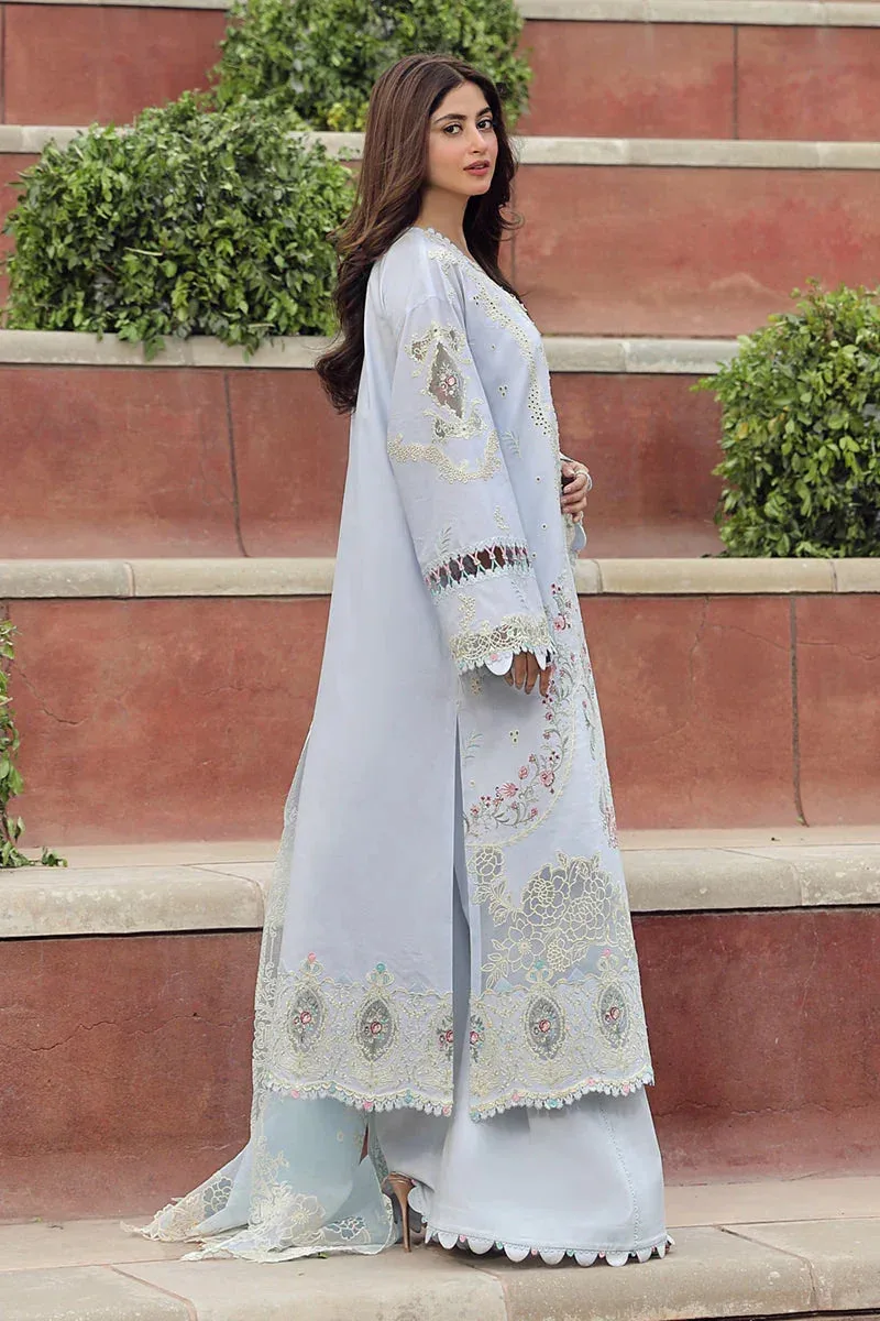 Qalamkar Festive Lawn 2024 Blue Cotton – view 2 – Poshaq