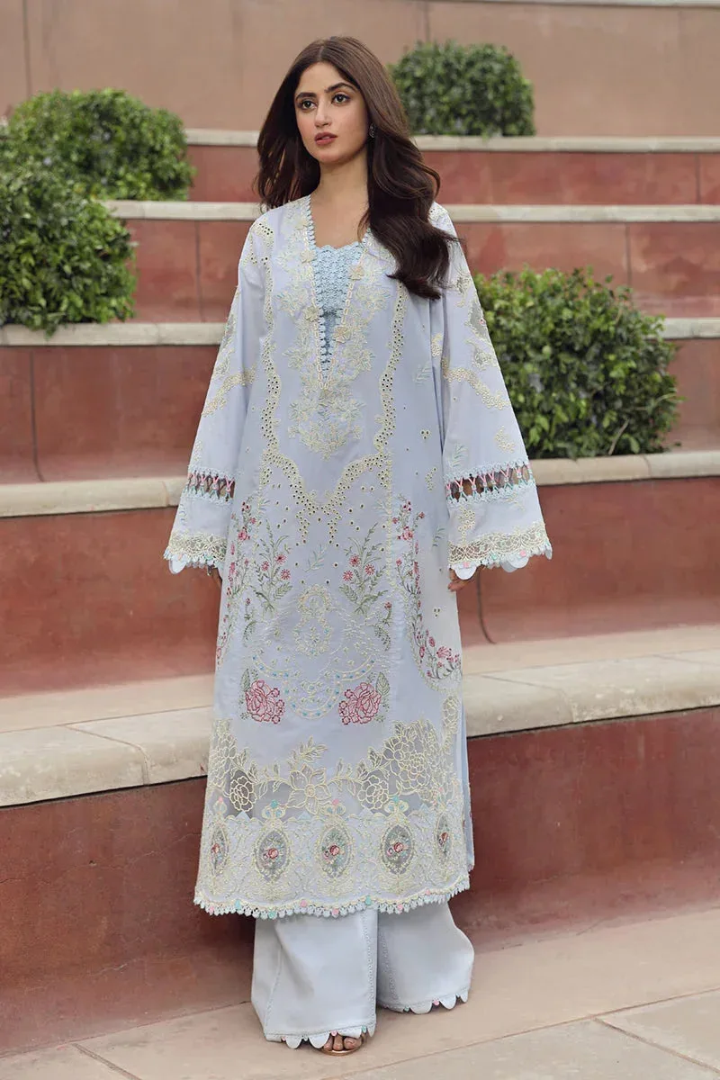 Qalamkar Festive Lawn 2024 Blue Cotton – view 5 – Poshaq