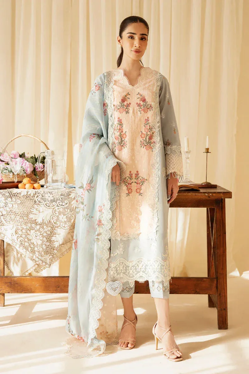 Qalamkar Qlinekari Luxury Lawn Grey Jacquard – view 1 – Poshaq