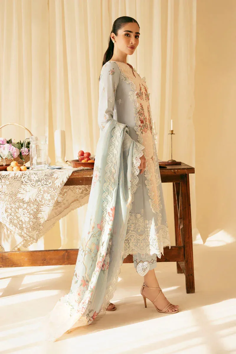 Qalamkar Qlinekari Luxury Lawn Grey Jacquard – view 4 – Poshaq