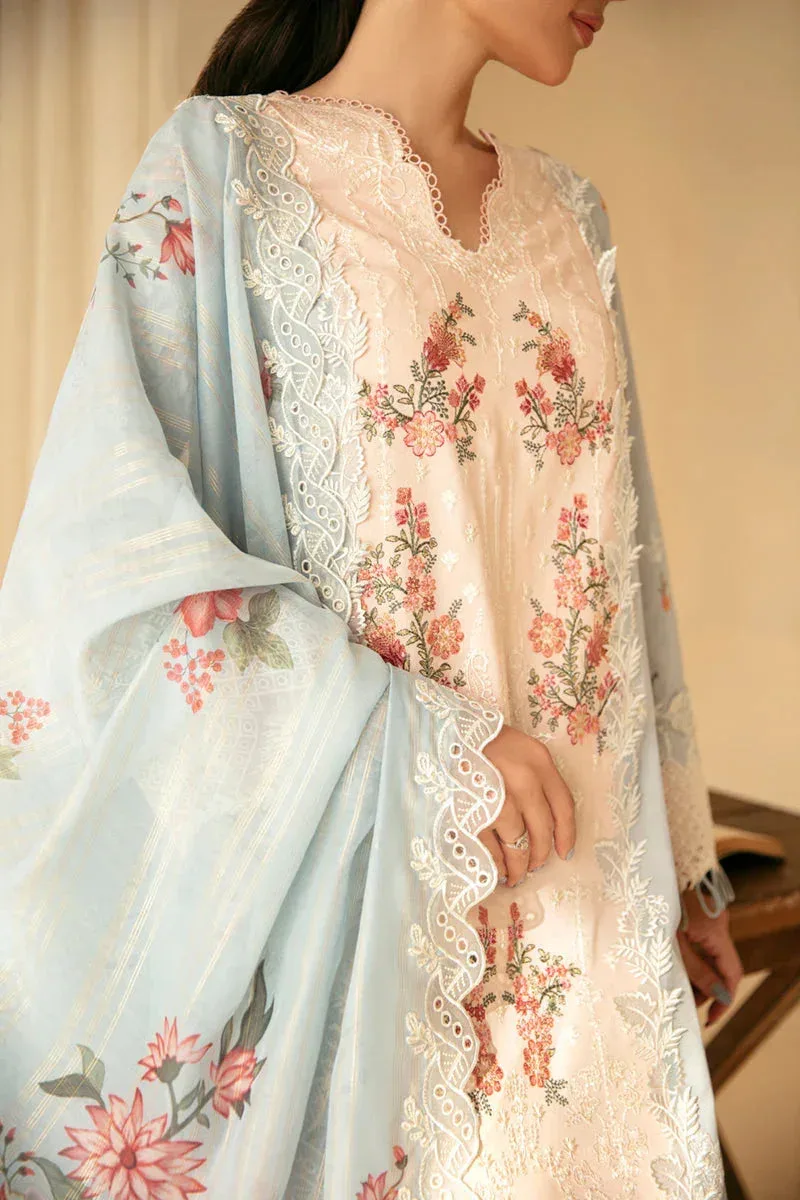 Qalamkar Qlinekari Luxury Lawn Grey Jacquard – view 5 – Poshaq
