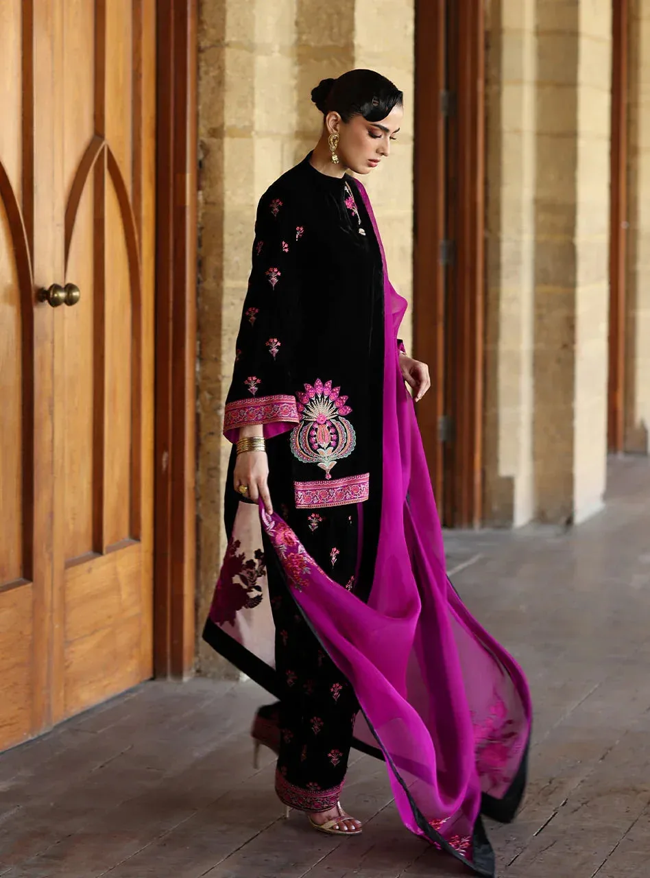Zainab Chottani Velura Velvet Edit 25 Black Organza – view 4 – Poshaq