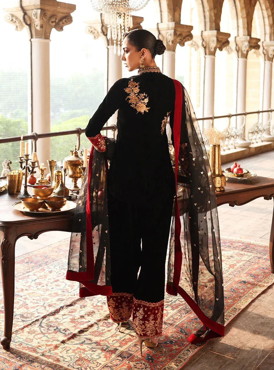 Zainab Chottani Velura Velvet Edit 25 Black Organza – view 2 – Poshaq