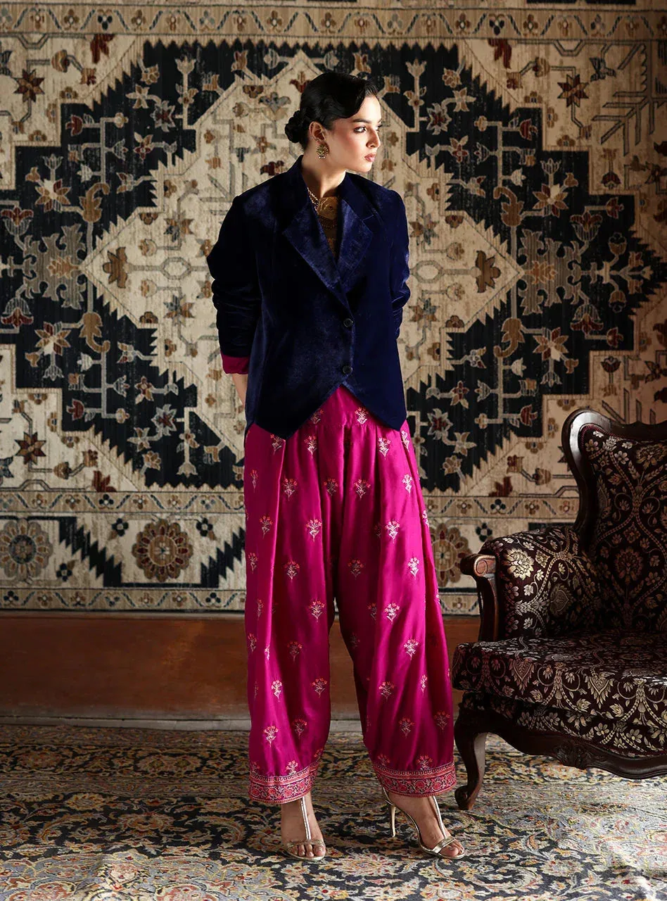Zainab Chottani Velura Velvet Edit 25 Dark Blue Velvet – view 1 – Poshaq