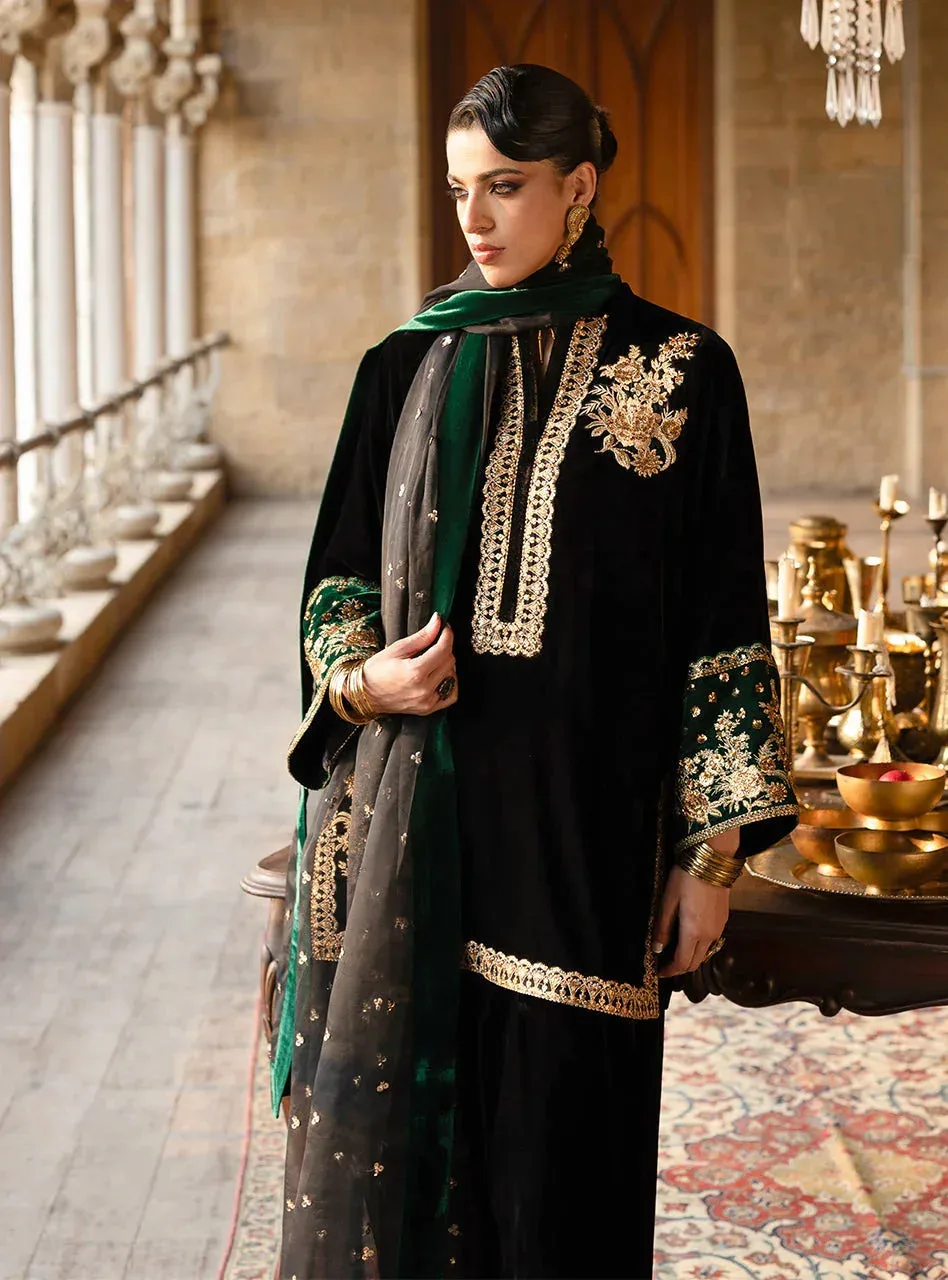 Zainab Chottani Velura Velvet Edit 25 Black Organza – view 3 – Poshaq