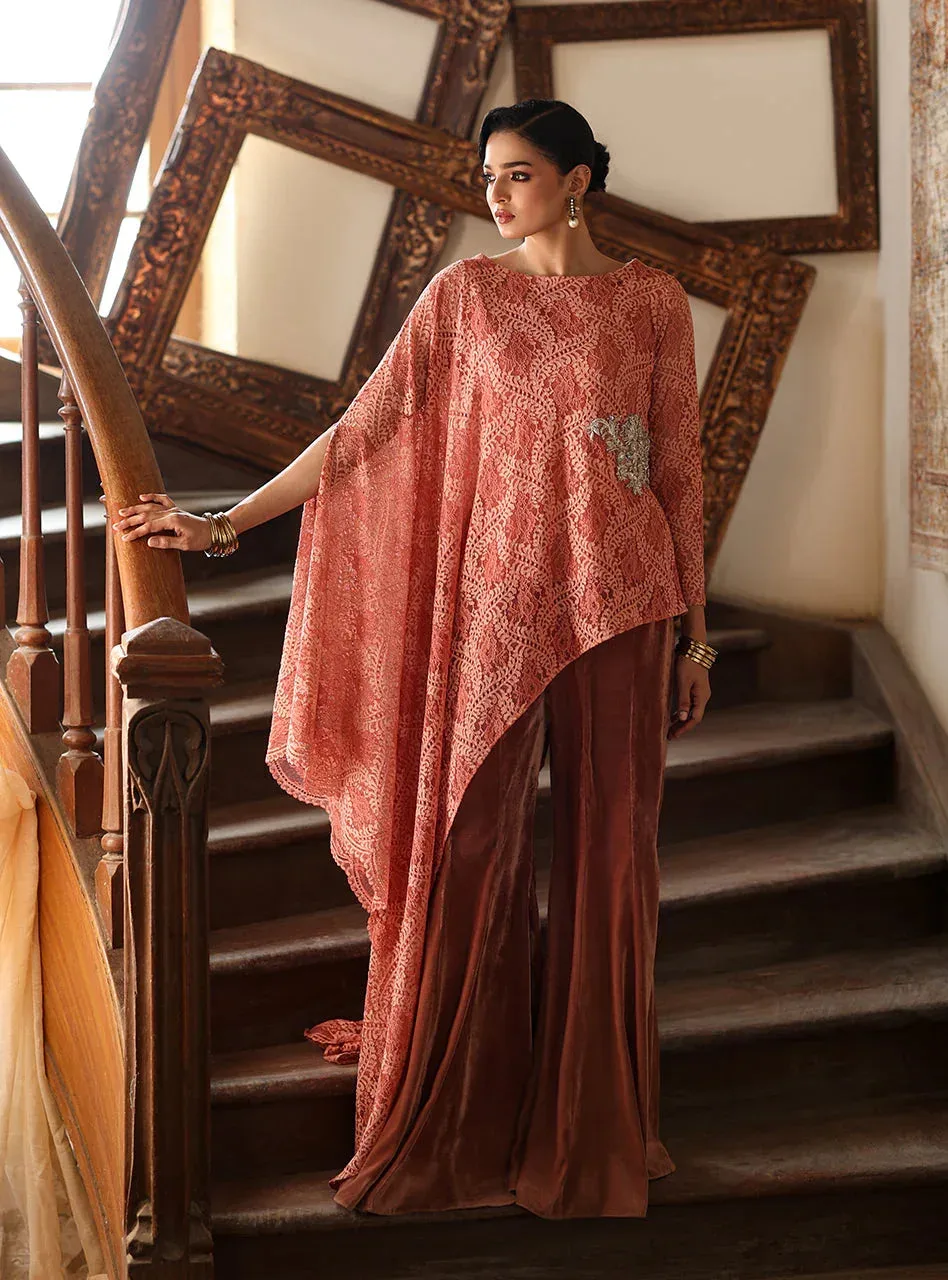 Zainab Chottani Velura Velvet Edit 25 Peach Velvet – view 1 – Poshaq