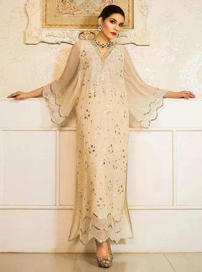 Zainab Chottani The Kaftan Edit Ivory Organza – view 1 – Poshaq
