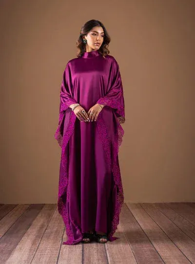 Zainab Chottani The Kaftan Edit Purple Silk – view 1 – Poshaq
