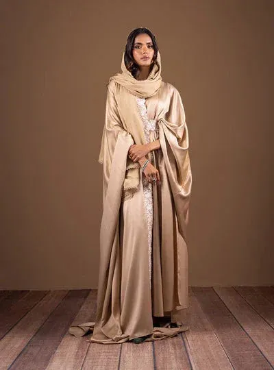 Zainab Chottani The Kaftan Edit Gold Silk – view 1 – Poshaq