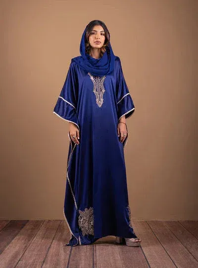 Zainab Chottani The Kaftan Edit Royal Blue Silk – view 1 – Poshaq