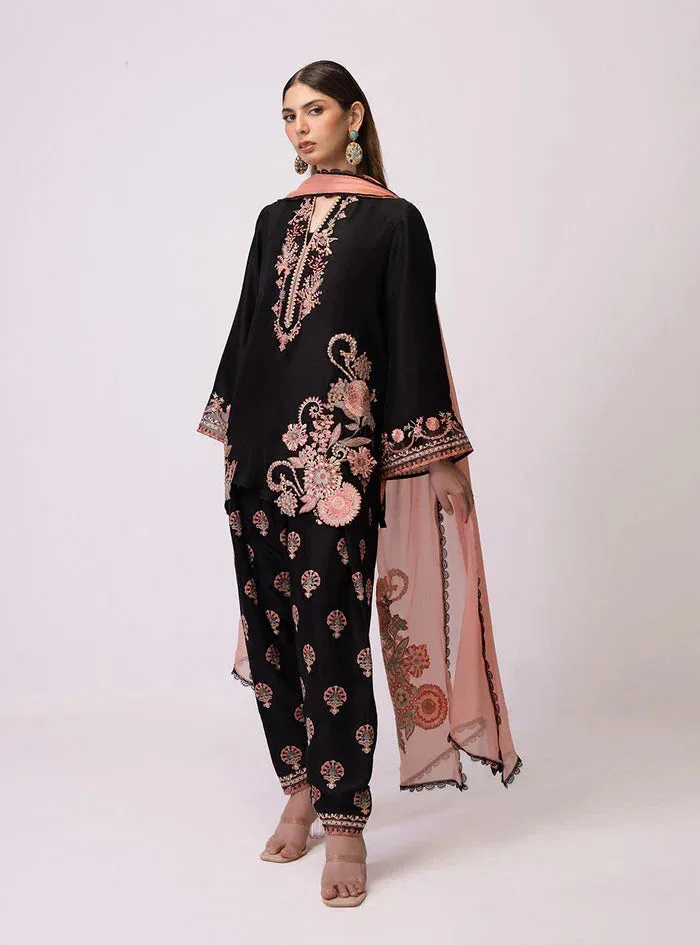 Zainab Chottani Luxe Edit 25 Black Raw Silk – view 4 – Poshaq
