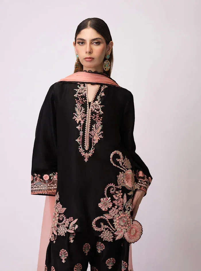Zainab Chottani Luxe Edit 25 Black Raw Silk – view 5 – Poshaq