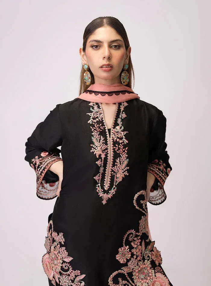 Zainab Chottani Luxe Edit 25 Black Raw Silk – view 6 – Poshaq