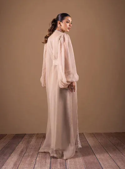 Zainab Chottani The Kaftan Edit Coffee Chiffon – view 2 – Poshaq
