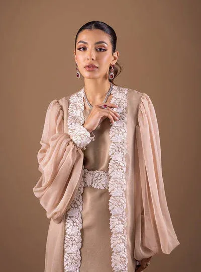 Zainab Chottani The Kaftan Edit Coffee Chiffon – view 5 – Poshaq