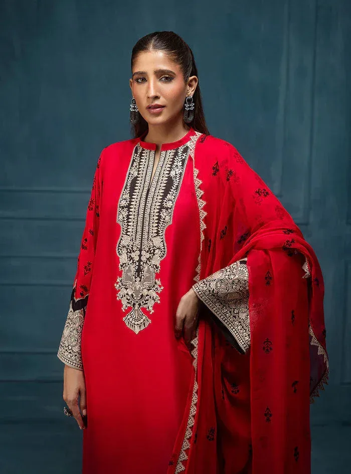 Zainab Chottani Luxe Edit 25 Red Raw Silk – view 6 – Poshaq