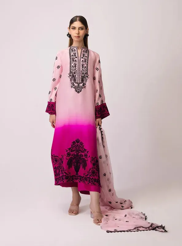 Zainab Chottani Luxe Edit 25 Lavender Pinocchio Raw Silk – view 1 – Poshaq