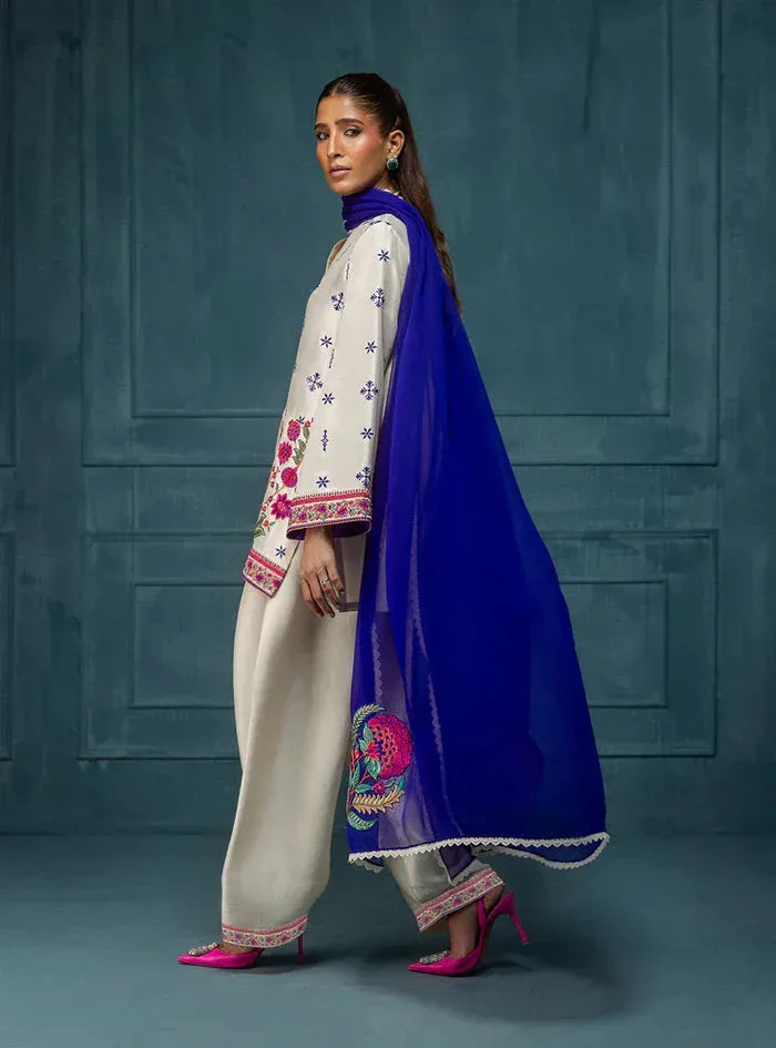 Zainab Chottani Luxe Edit 25 Off White Raw Silk – view 2 – Poshaq