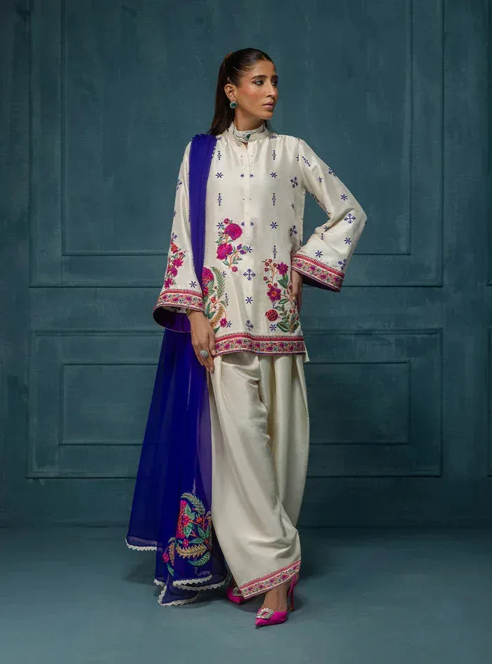 Zainab Chottani Luxe Edit 25 Off White Raw Silk – view 3 – Poshaq