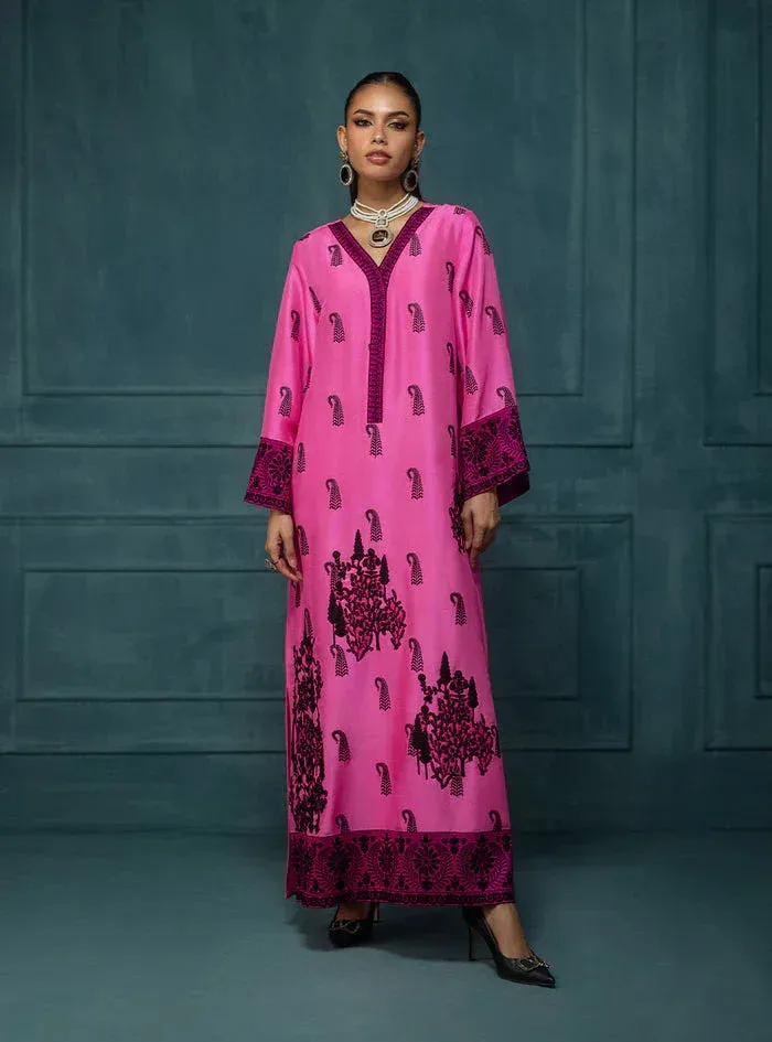 Zainab Chottani Luxe Edit 25 Dark Pink Raw Silk – view 1 – Poshaq