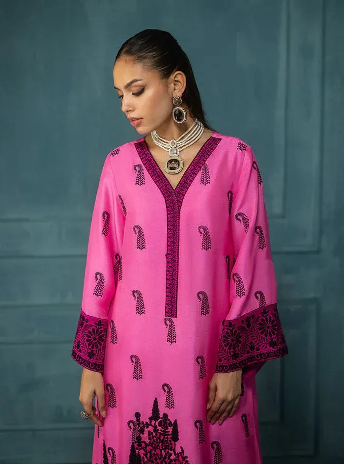 Zainab Chottani Luxe Edit 25 Dark Pink Raw Silk – view 5 – Poshaq