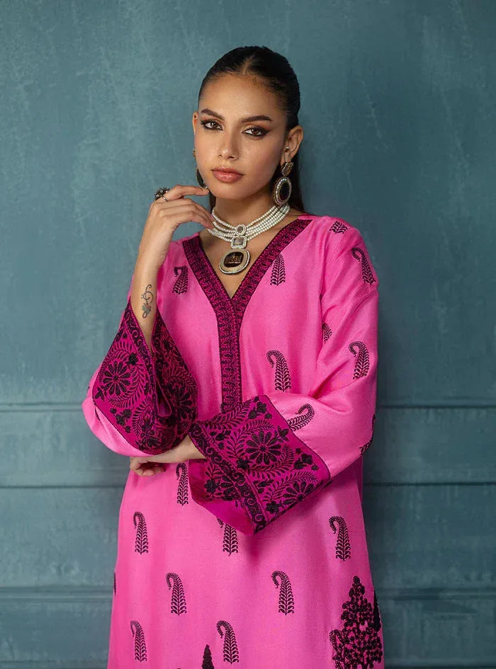 Zainab Chottani Luxe Edit 25 Dark Pink Raw Silk – view 6 – Poshaq
