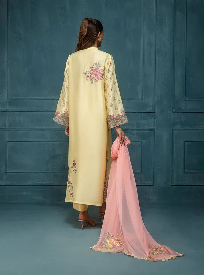 Zainab Chottani Luxe Edit 25 LIGHT CREAM Raw Silk – view 2 – Poshaq