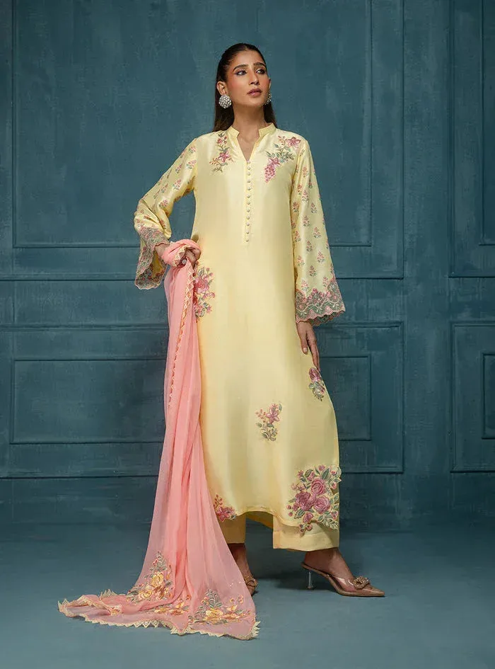 Zainab Chottani Luxe Edit 25 LIGHT CREAM Raw Silk – view 4 – Poshaq
