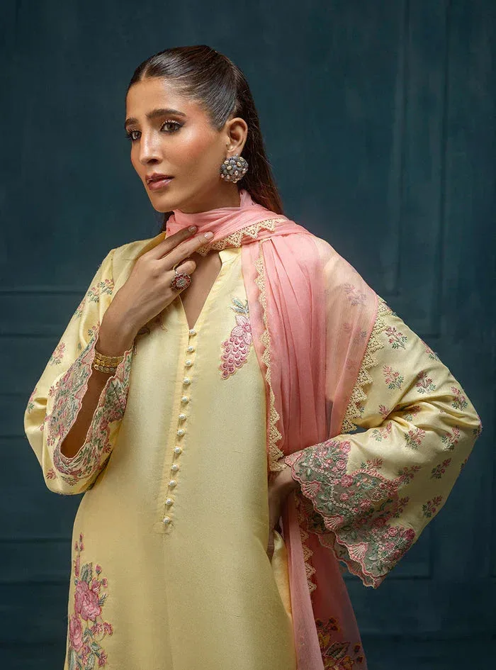 Zainab Chottani Luxe Edit 25 LIGHT CREAM Raw Silk – view 5 – Poshaq